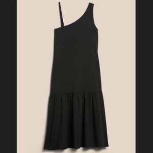 NWT Banana Republic Black Knit One-Shoulder Midi Dress XXSP